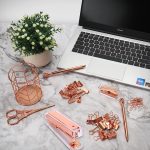 Rose Gold Office Supplies and Accessories, Acrylic Stapler, Staple Remover, Tape Dispenser, Pen Holder, Phone Holder, Scissors, Paper Clips, Binder Clips, 2 Pen and 1000 pcs Staples - Image 6